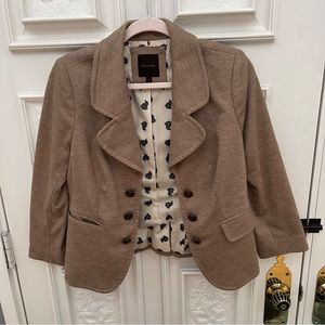 The Limited Double-Breasted Blazer - Tan - Size MEDIUM